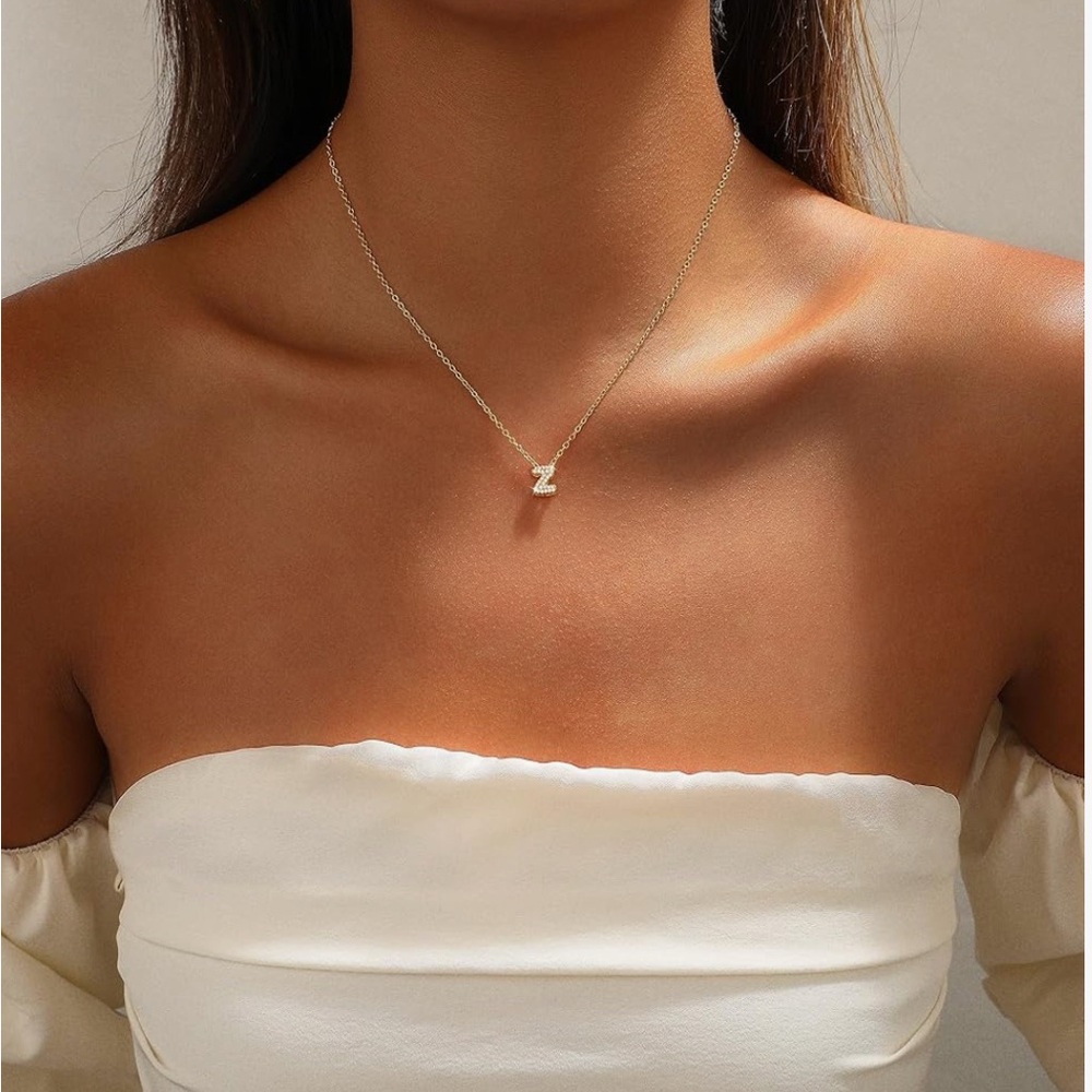 Gold Initial 'Z' Pendant Necklace - Elegant Monogram Jewelry